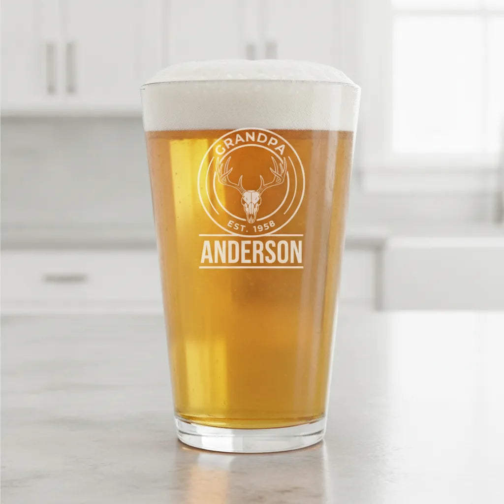 Personalized Grandpa Hunter Pint Glass