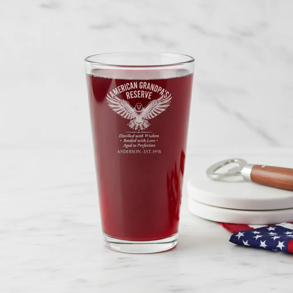 American Grandpa's Reserve Personalized Pint Glass