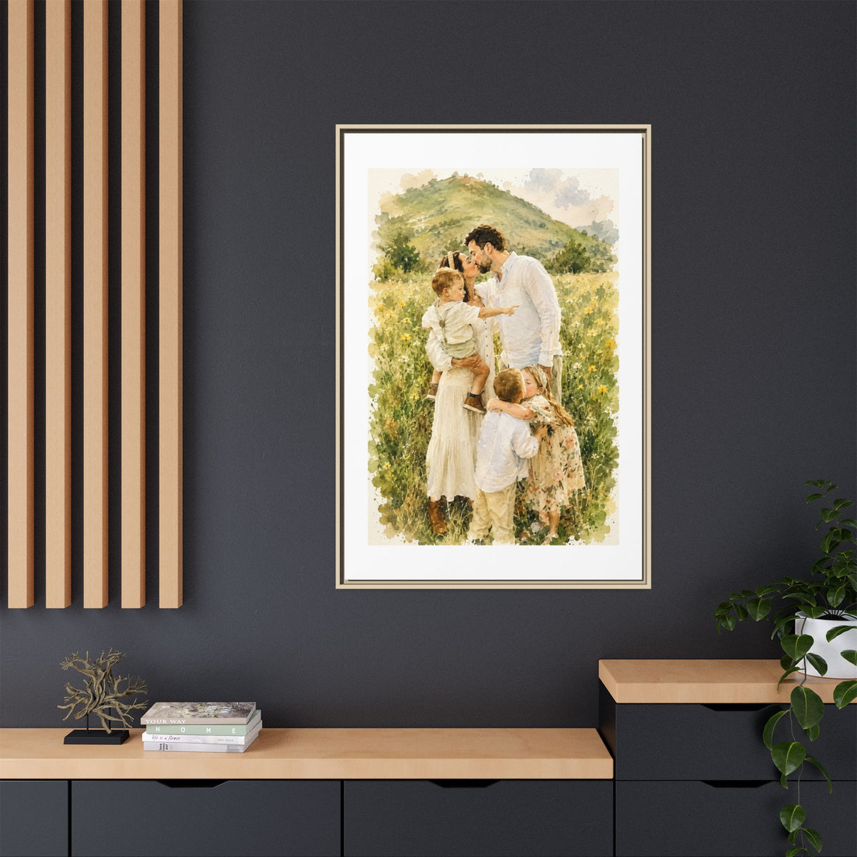 Personalized Watercolor Family Framed Canvas