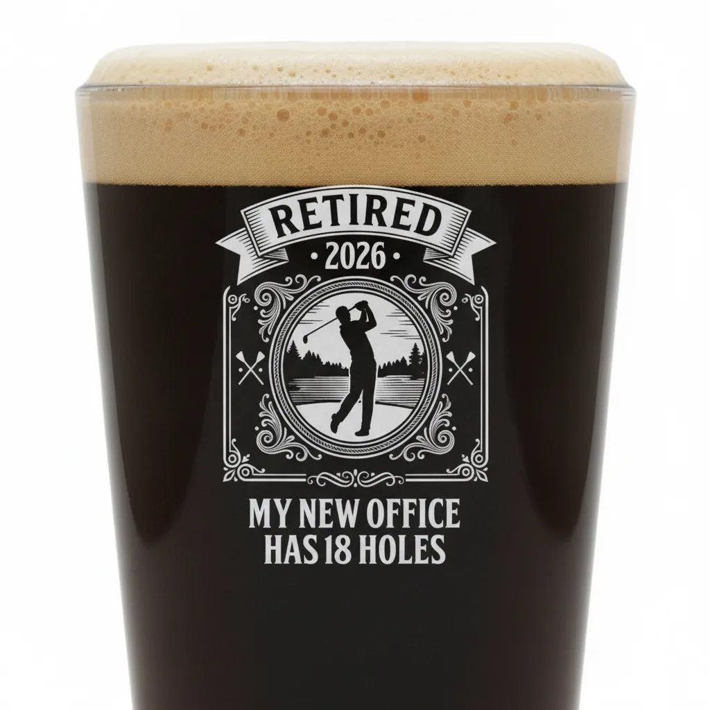 My New Office Has 18 Holes Retirement Pint Glass