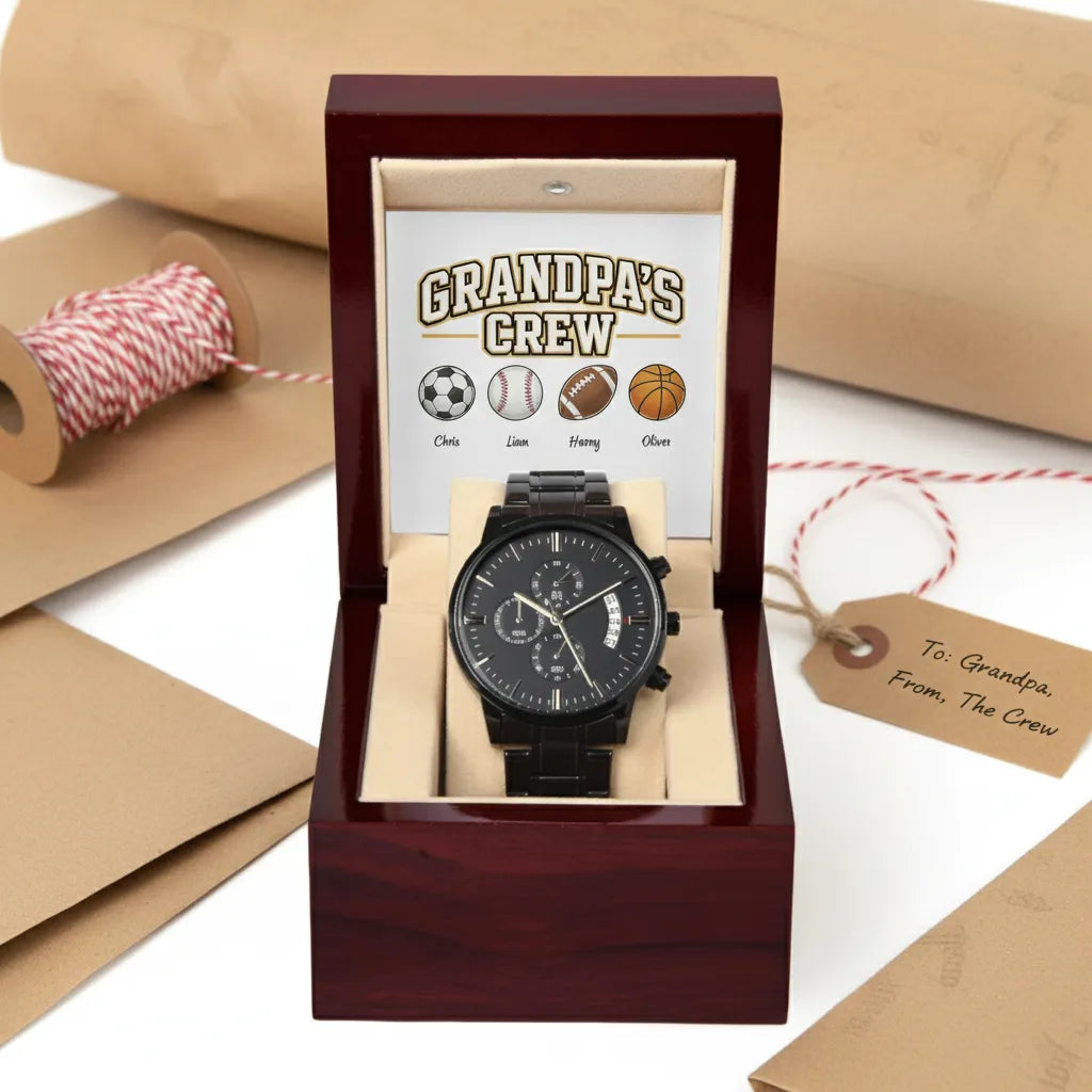 Black Chronograph Watch Grandpa's Crew