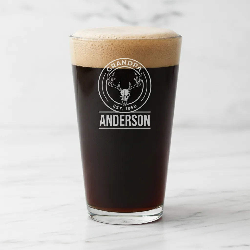 Personalized Grandpa Hunter Pint Glass
