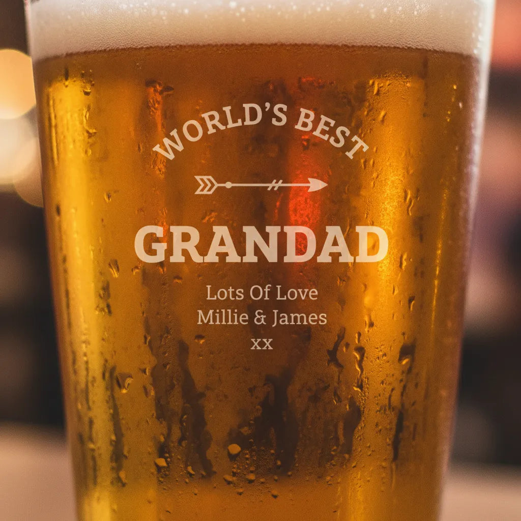 World's Best Grandpa Personalized Pint Glass
