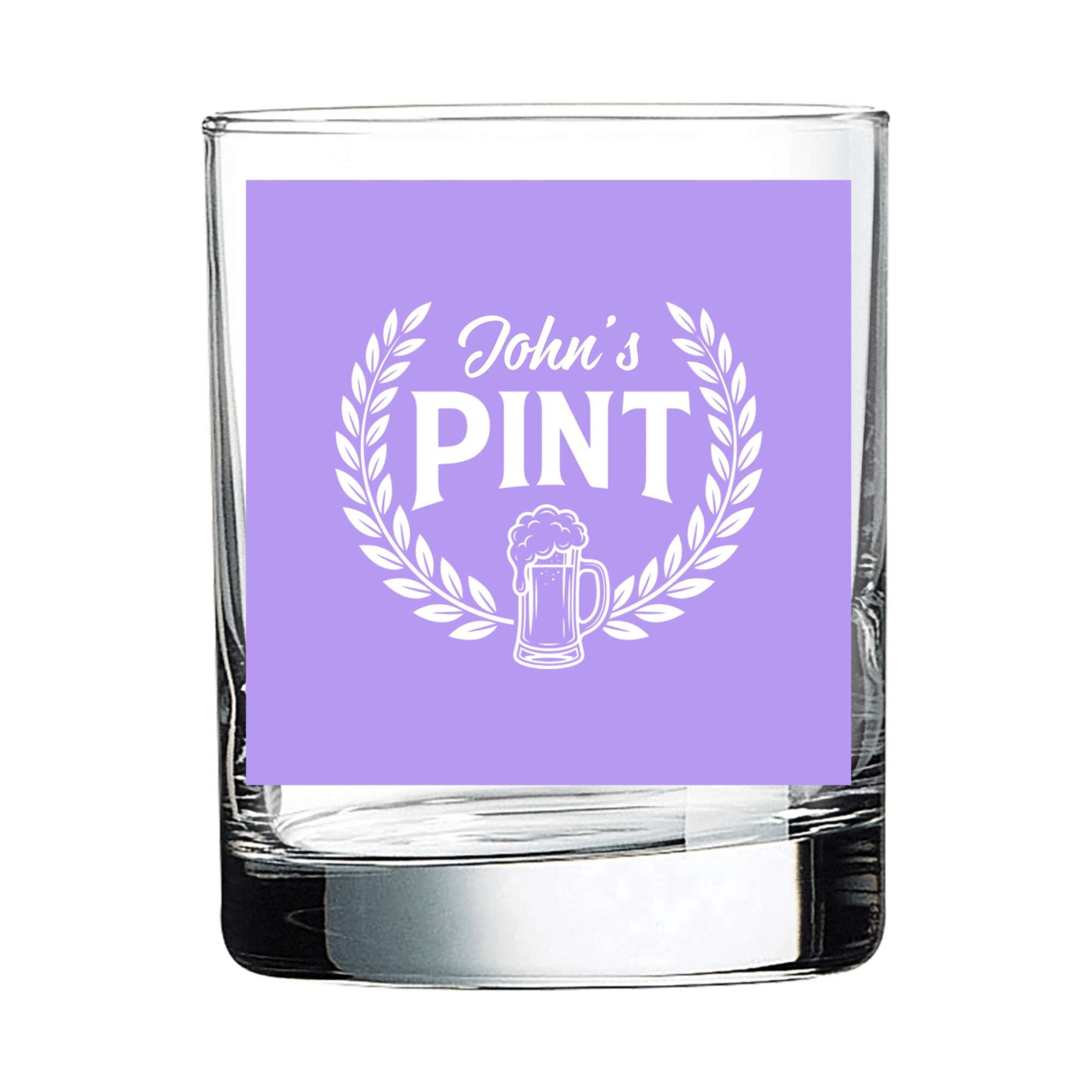 Personalized Pint Crest Whiskey Glass