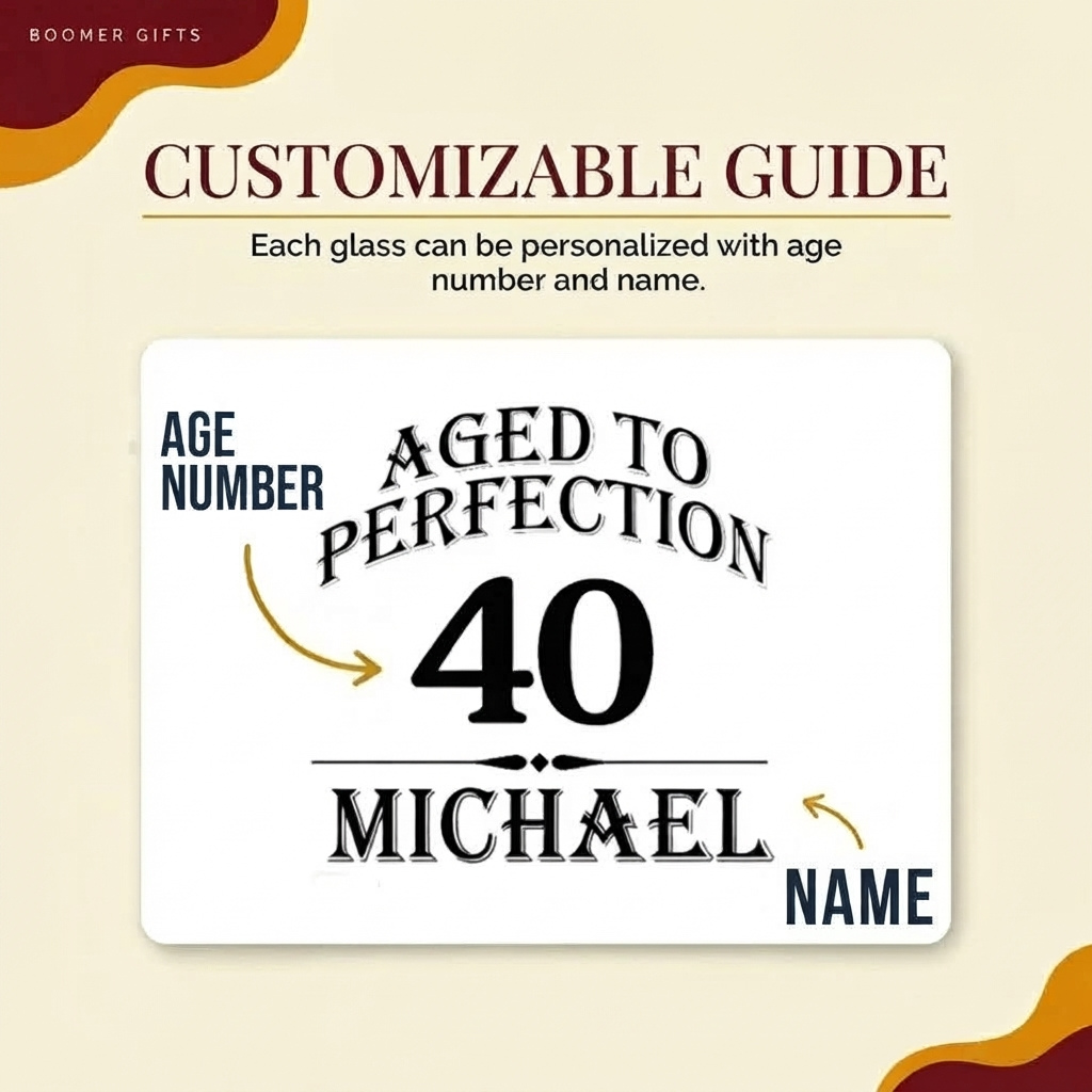 Aged to Perfection 40th Birthday Whiskey Stones Set