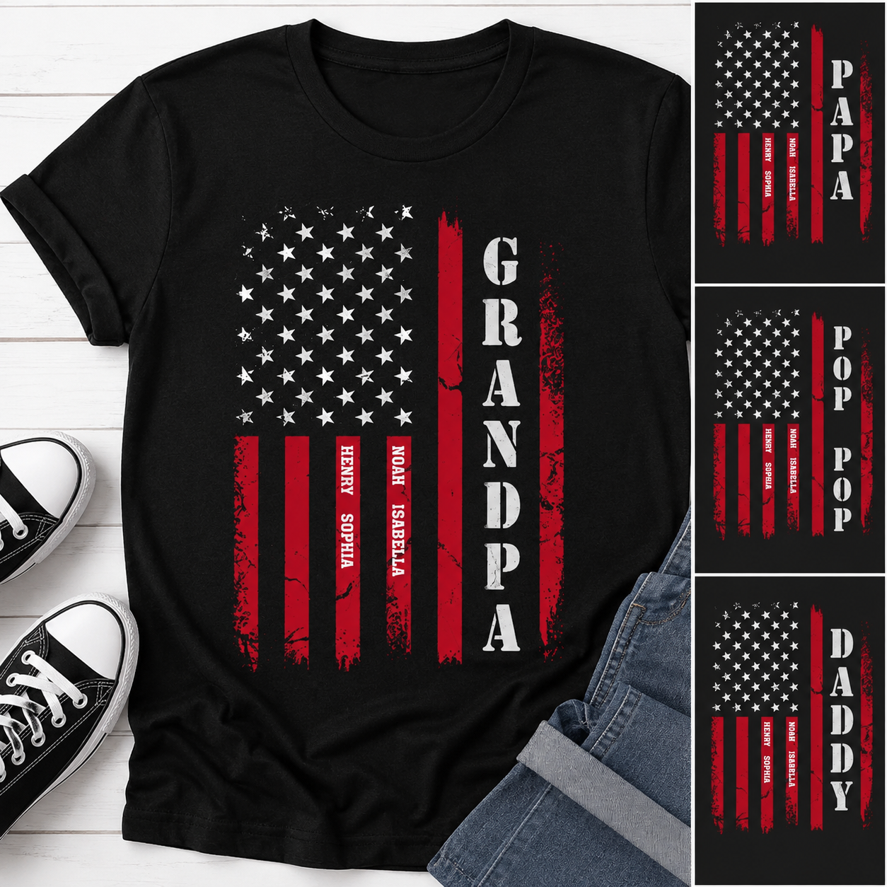 Personalized American Grandpa Shirt