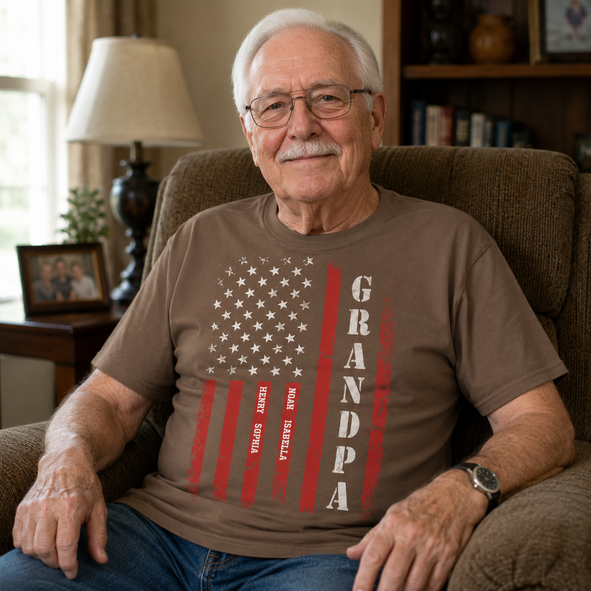 Personalized American Grandpa Shirt
