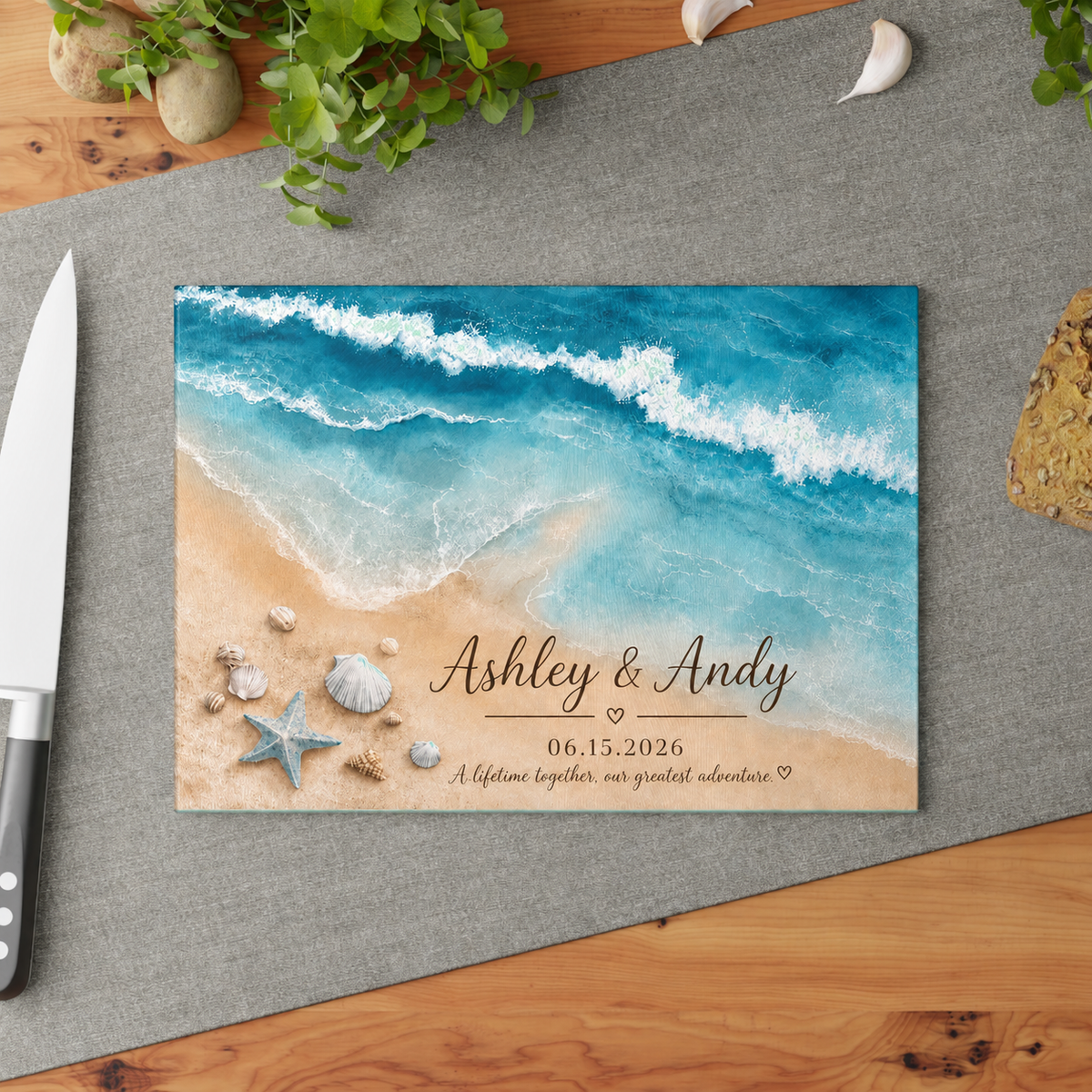 Ocean Wave Personalized Cutting Board
