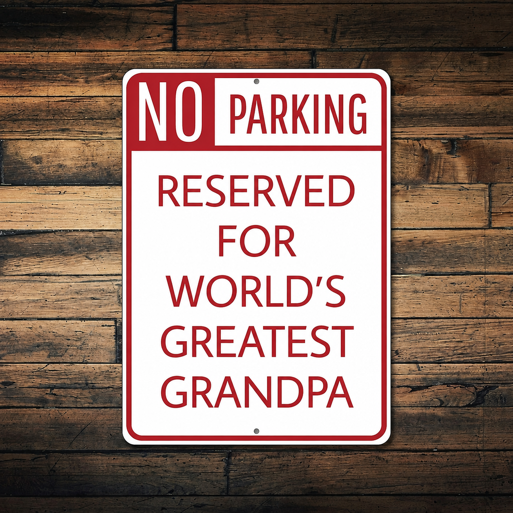Grandpa No Parking Sign