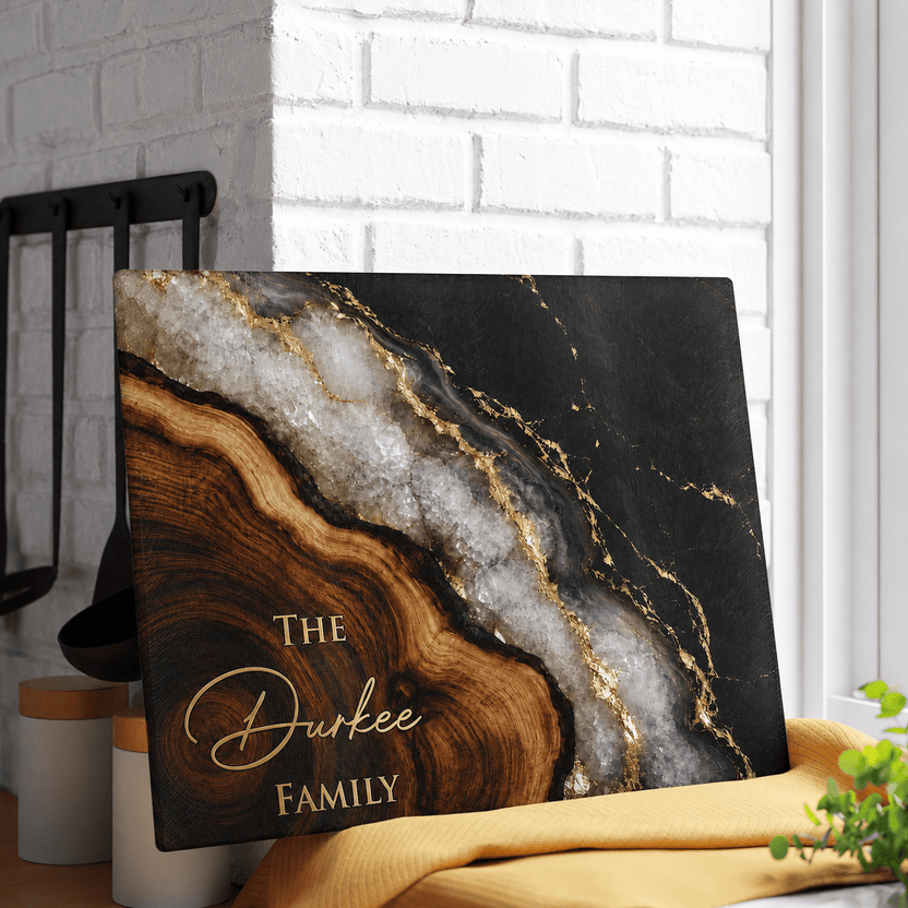 Marble & Agate Custom Cutting Board birthday gift for Dad from daughter