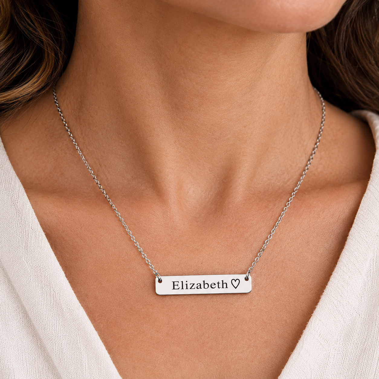 Personalized Name Bar Necklace