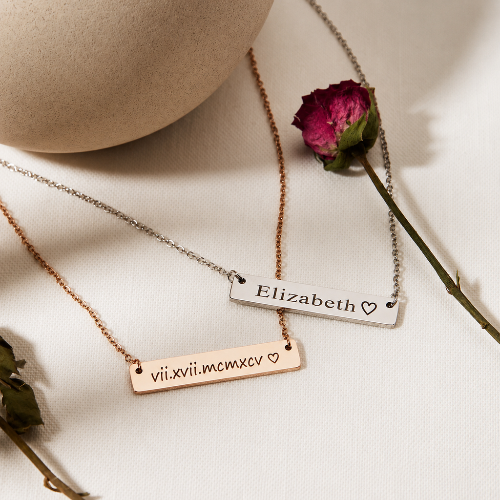 Personalized Name Bar Necklace