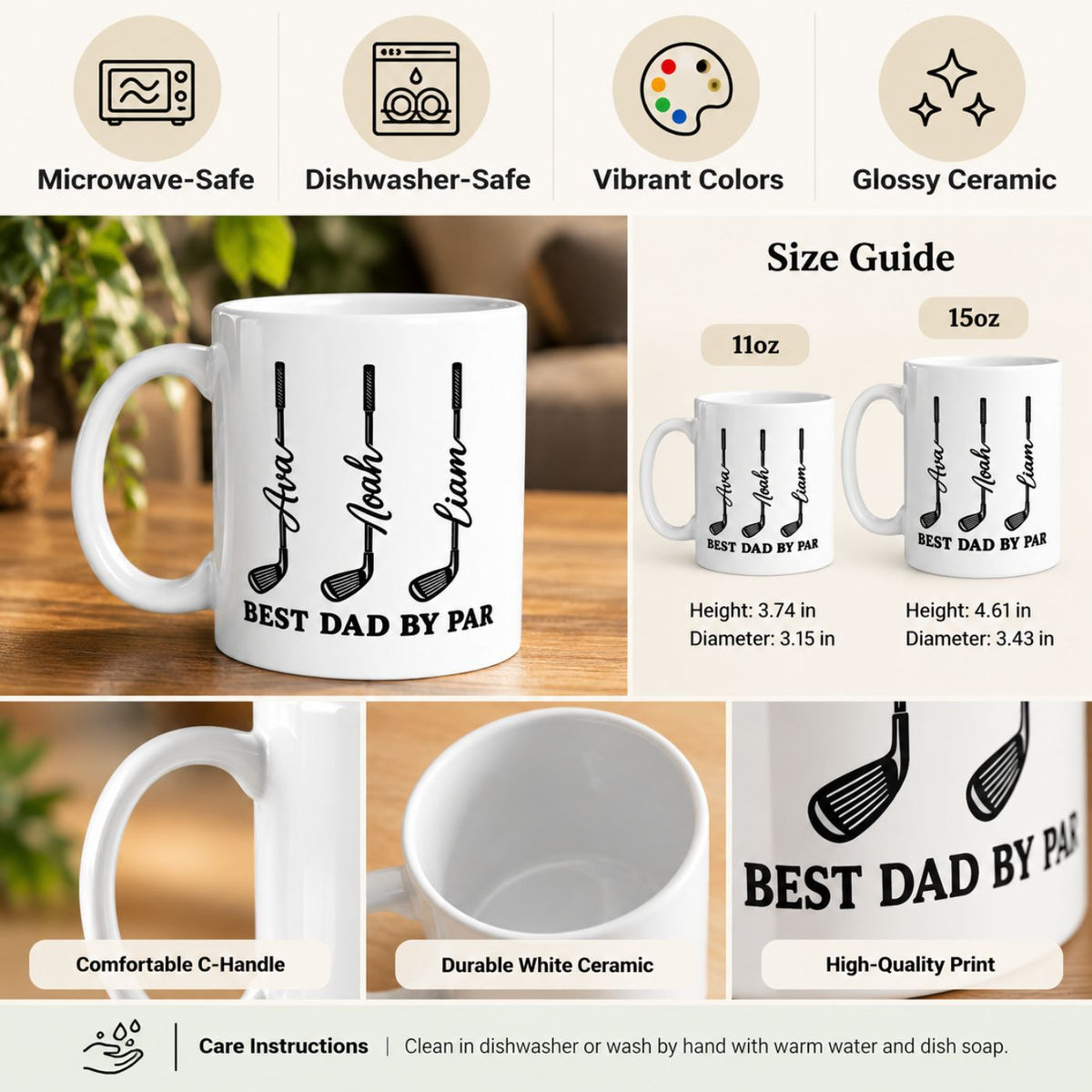Custom Best Dad by Par Mug