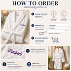 How to order a personalized embroidered bathrobe, size selection and name personalization steps