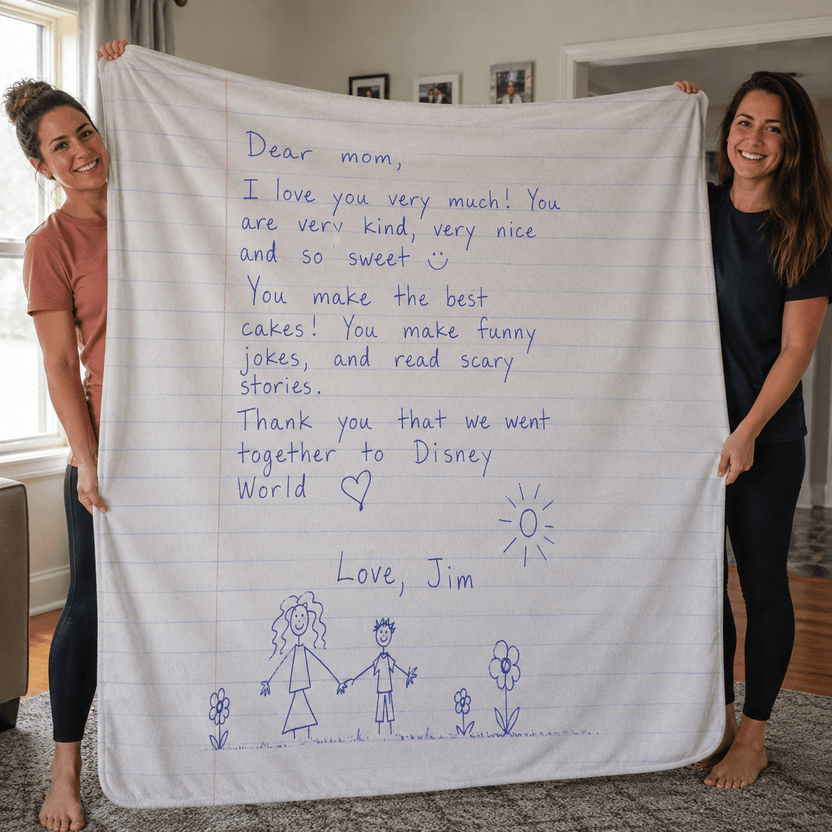 Custom love letter blanket, a gift for boomer mom