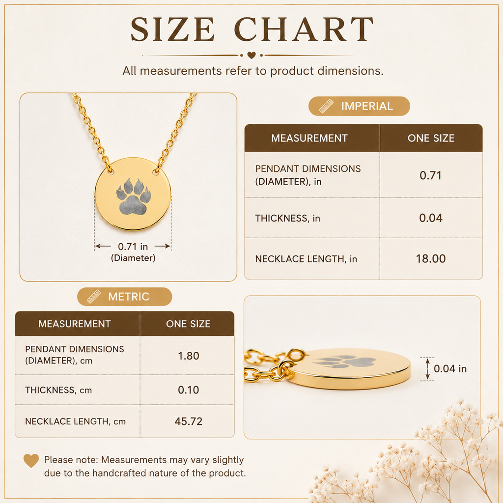 Custom Paw Print Necklace