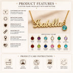 Custom Name Necklace with Birthstone for Wife