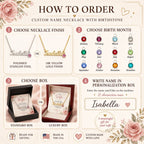 Custom Name Necklace with Birthstone for Wife