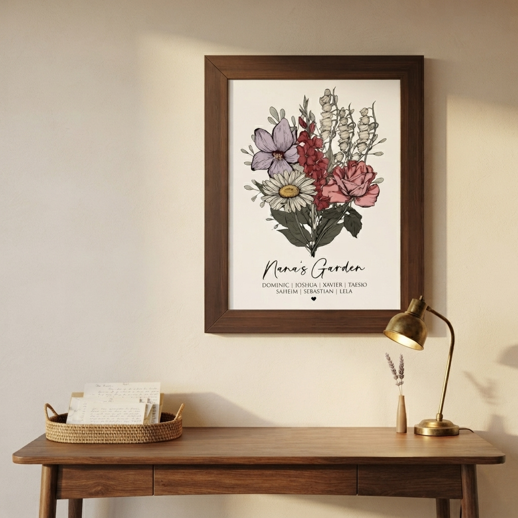 Grandma's Garden Birth Flower Print