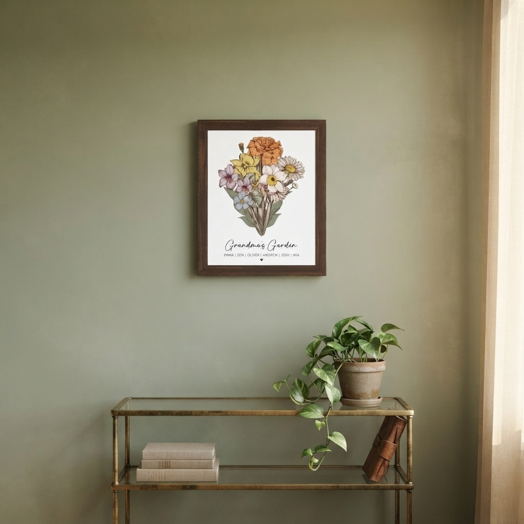 Grandma's Garden Birth Flower Print