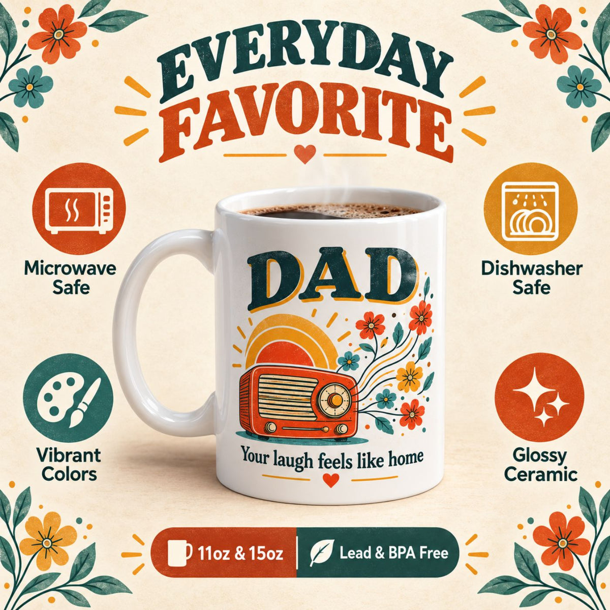 Dad Your Laugh Feels Like Home Mug