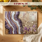 Personalized Wildflower Glass Cutting Board