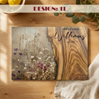 Personalized Wildflower Glass Cutting Board