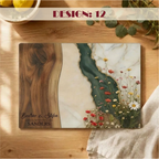 Personalized Wildflower Glass Cutting Board