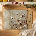 Personalized Wildflower Glass Cutting Board