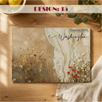 Personalized Wildflower Glass Cutting Board