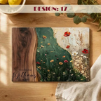 Personalized Wildflower Glass Cutting Board