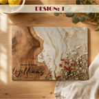 Personalized Wildflower Glass Cutting Board