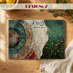 Personalized Wildflower Glass Cutting Board