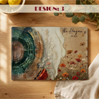 Personalized Wildflower Glass Cutting Board