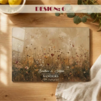 Personalized Wildflower Glass Cutting Board