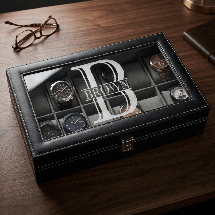 Personalized 12 Slot Watch Box