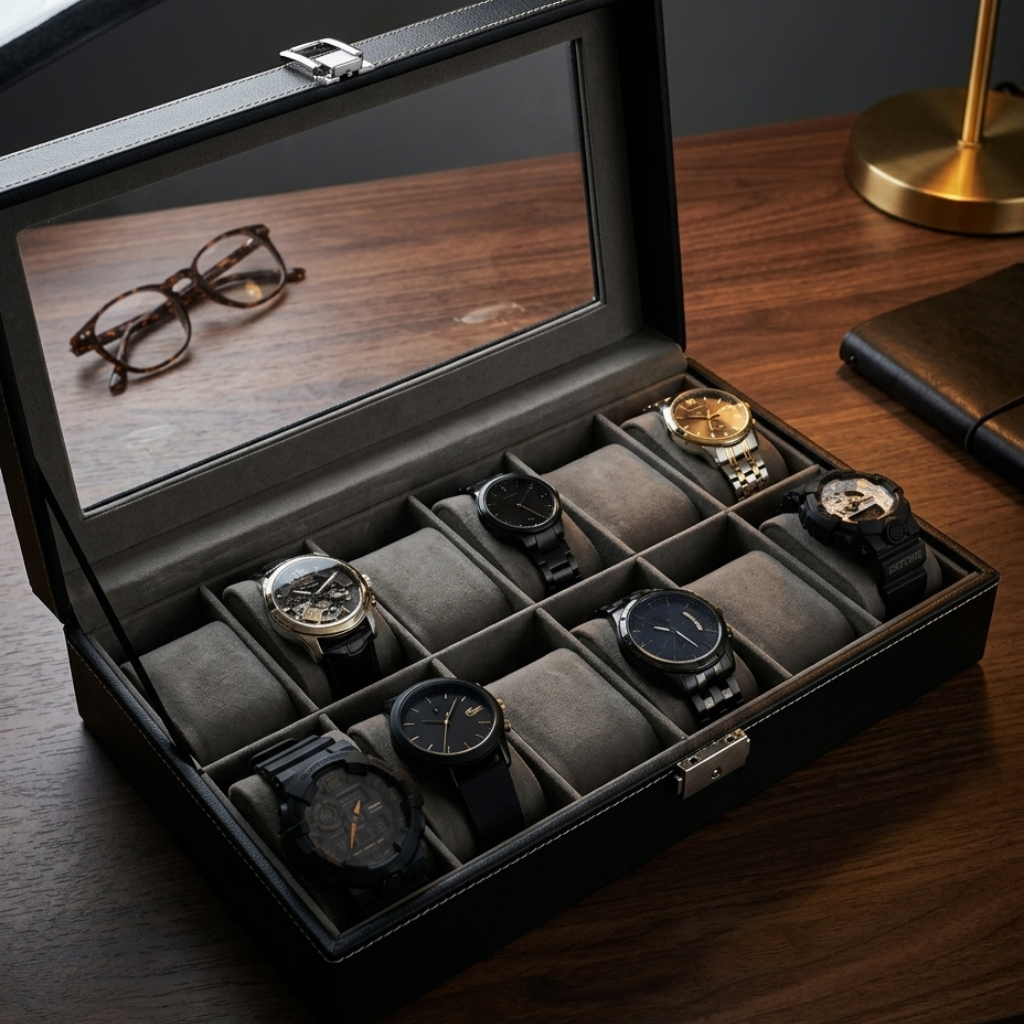 Personalized 12 Slot Watch Box