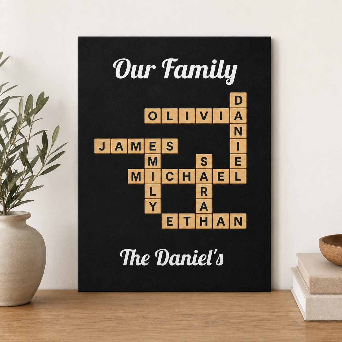 Family Crossword Canvas Sign