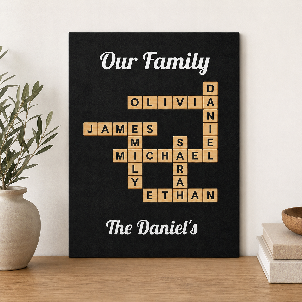 Family Crossword Canvas Sign