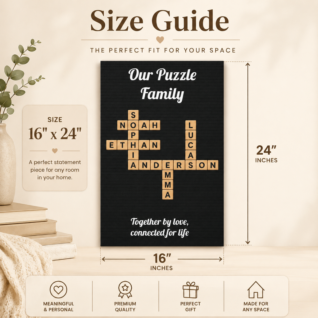 Family Crossword Canvas Sign