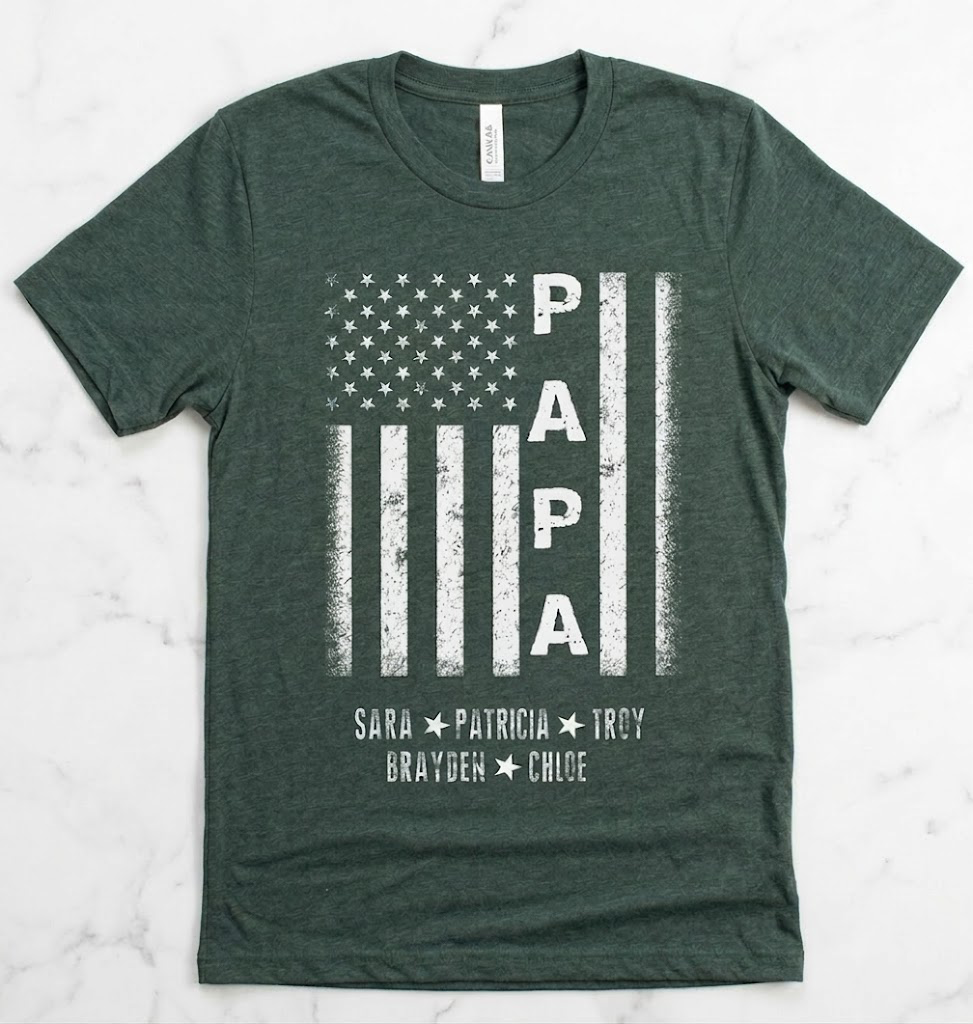 Personalized Papa Flag T-Shirt