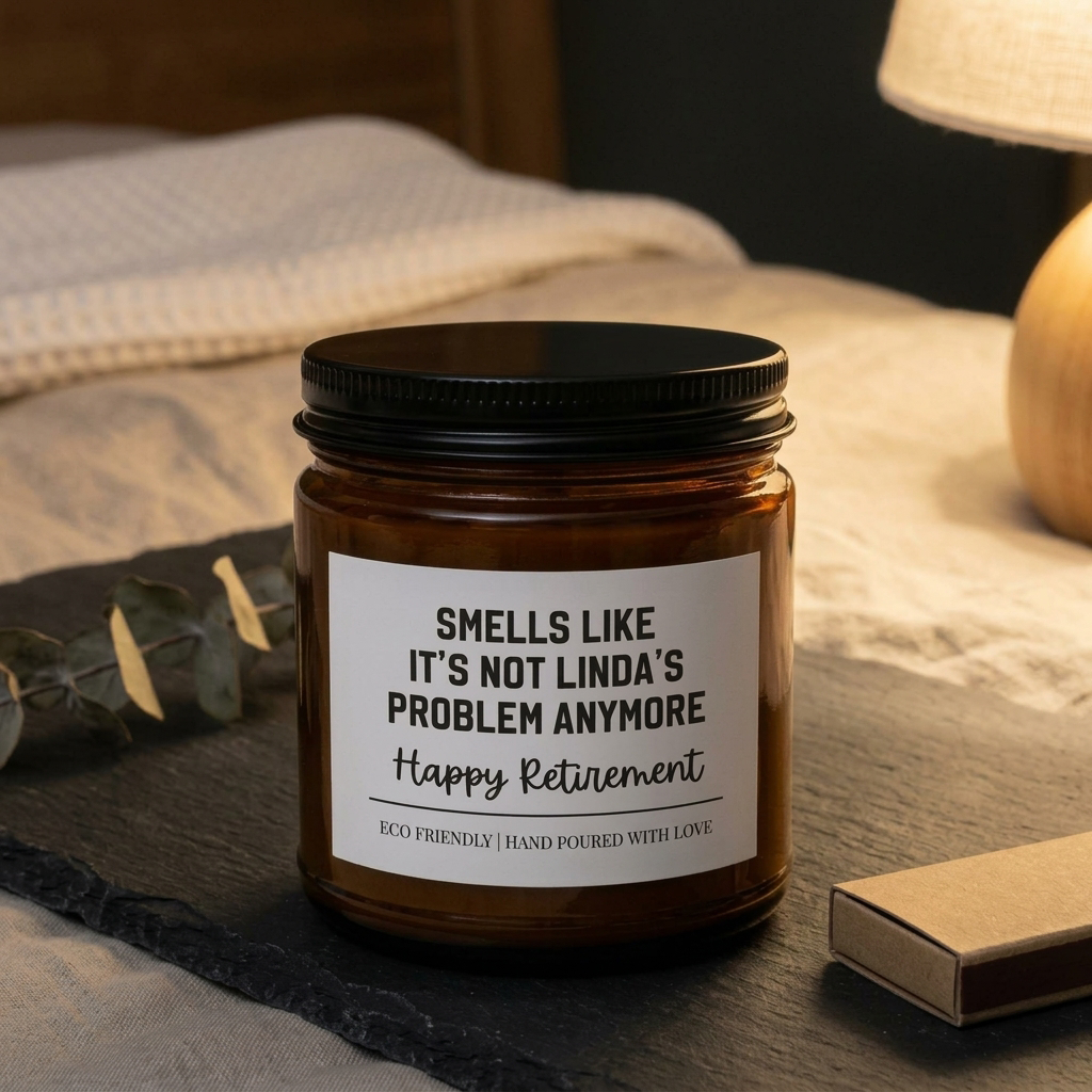 Funny Retirement Candle with Custom Name