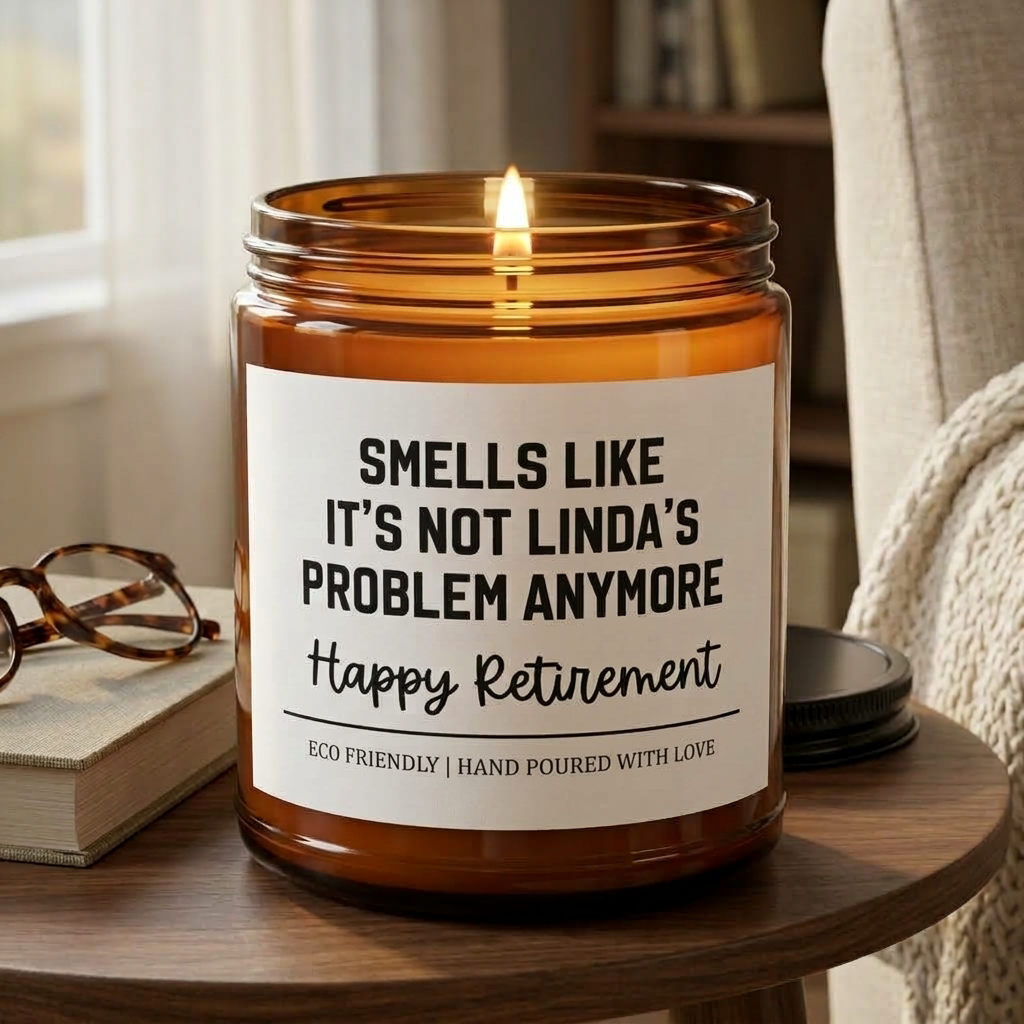 Funny Retirement Candle with Custom Name