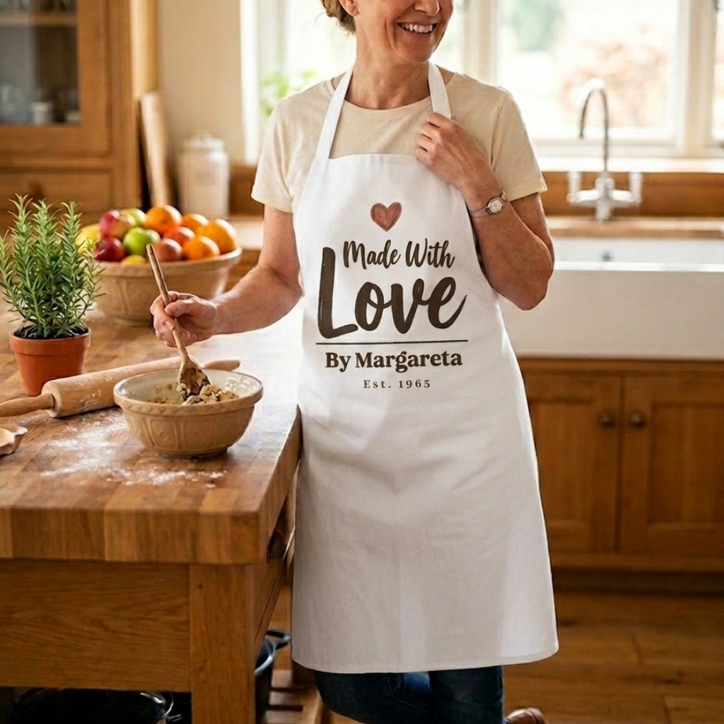 Personalized Made With Love Apron
