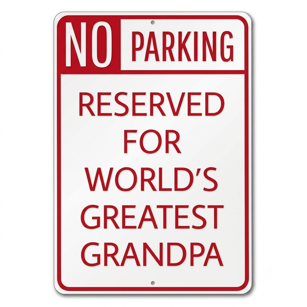 Grandpa No Parking Sign