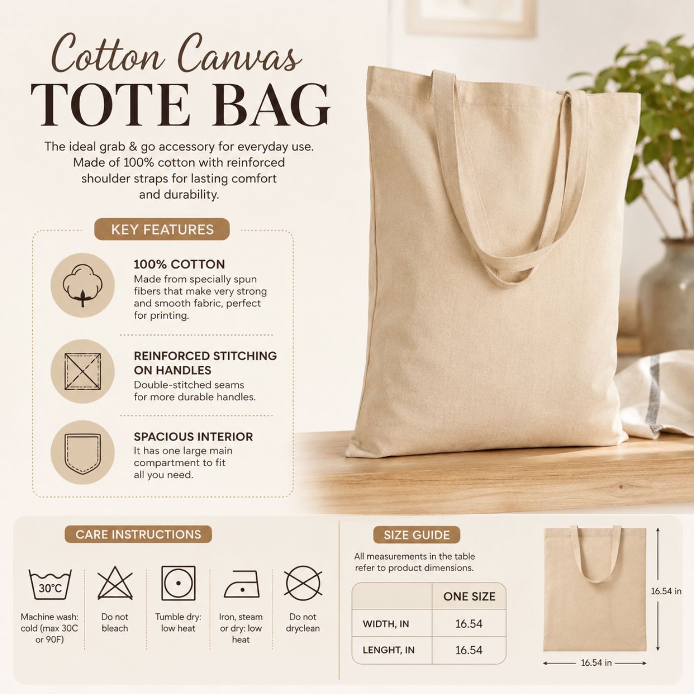 Personalized red cotton tote bag embroidered with "Nana's Tote Bag" held by grandmother in kitchen