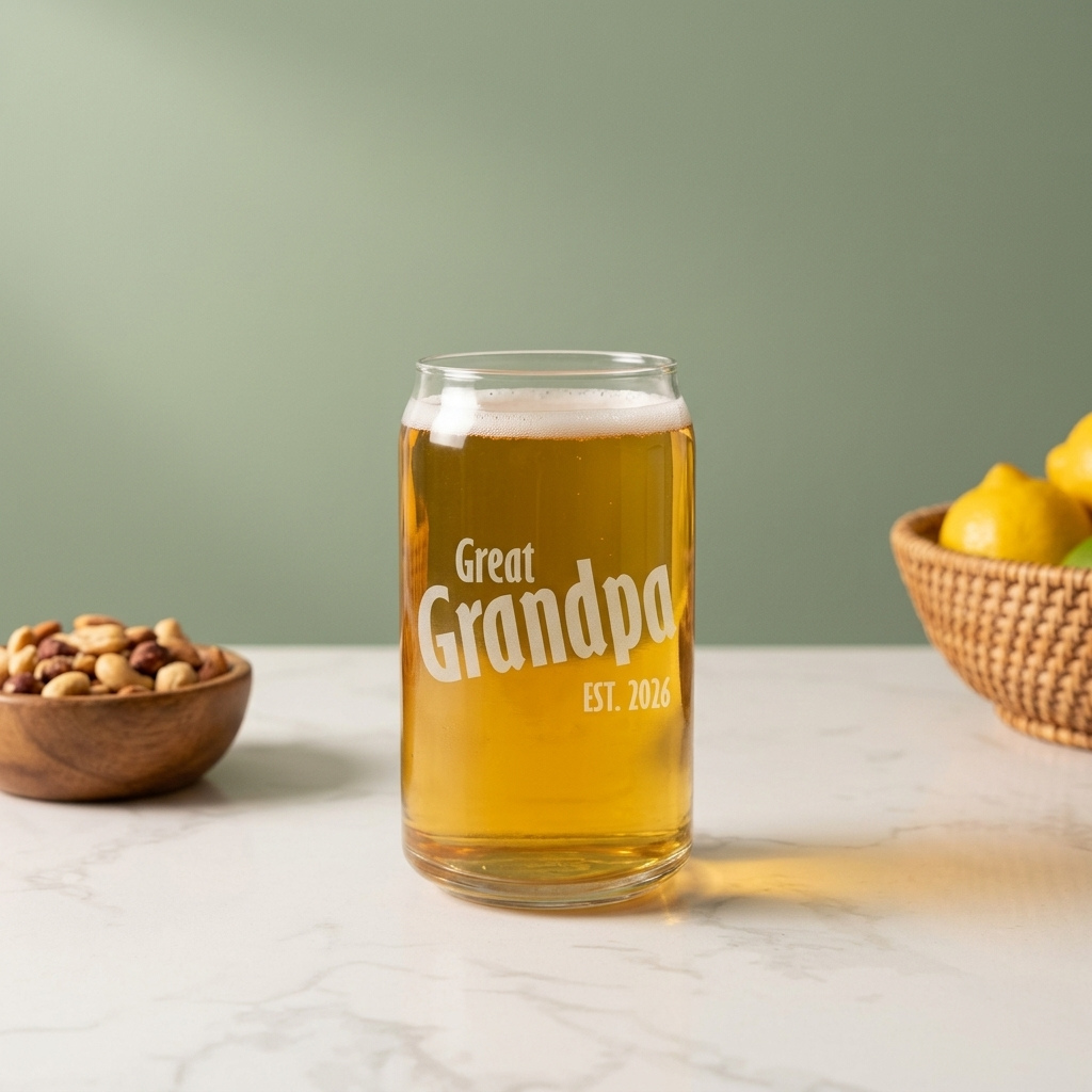 Personalized Grandpa Beer Can Glass