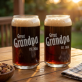 Personalized Grandpa Beer Can Glass