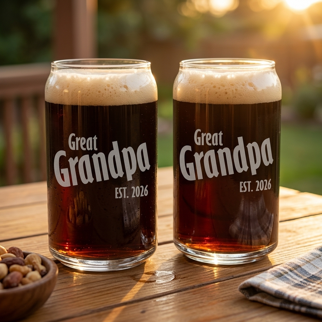 Personalized Grandpa Beer Can Glass