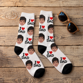 I Love Dad Custom Face Socks